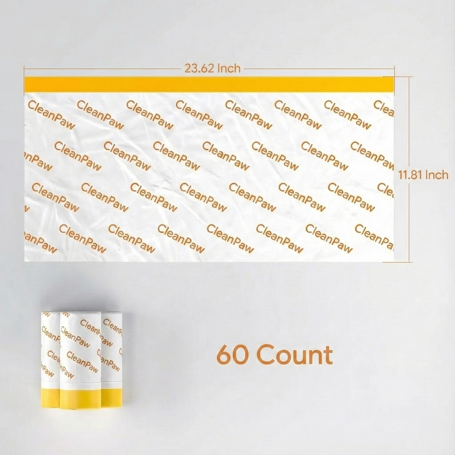 CleanPaw+ Litter Bags, 3 Rolls 60 Pcs